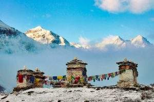 Buddhist stupa in Jomolhari base camp, Paro Bhutan. bhutan-tour-package-from-madurai